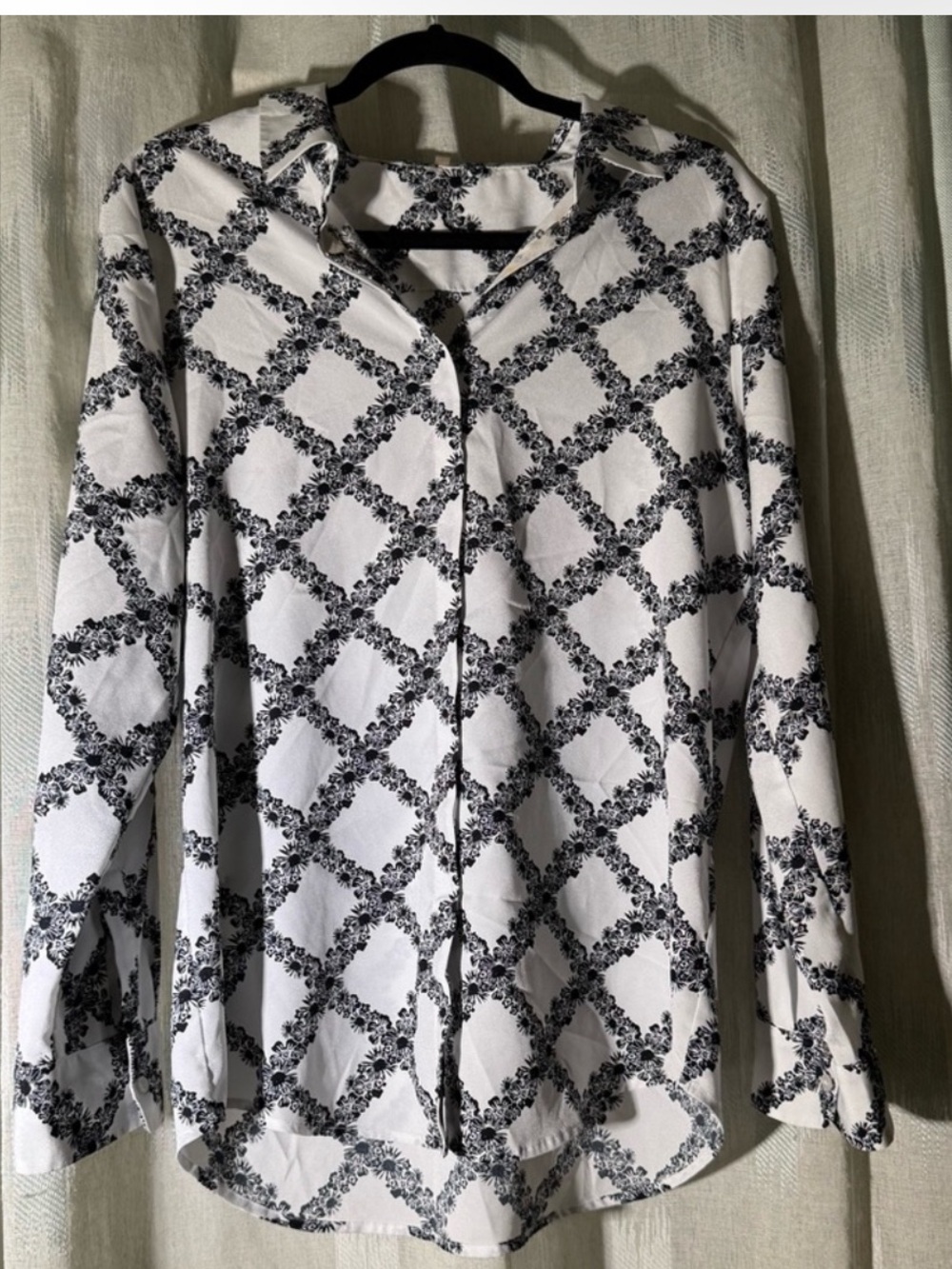 Karl Lagerfeld Black and White Floral Blouse